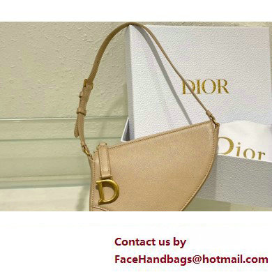 Dior Saddle Shoulder Pouch Bag in Beige Goatskin 2024