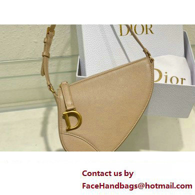 Dior Saddle Shoulder Pouch Bag in Beige Goatskin 2024