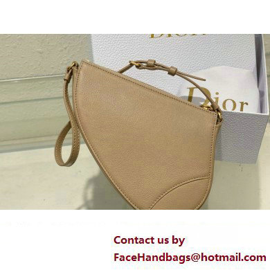 Dior Saddle Shoulder Pouch Bag in Beige Goatskin 2024