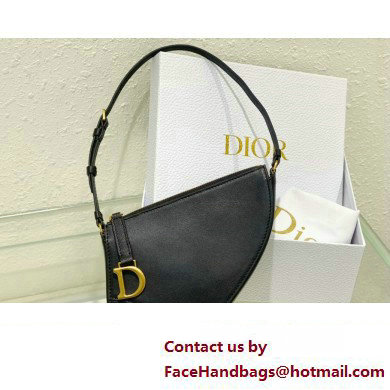 Dior Saddle Shoulder Pouch Bag in Black Goatskin 2024