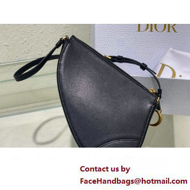 Dior Saddle Shoulder Pouch Bag in Black Goatskin 2024