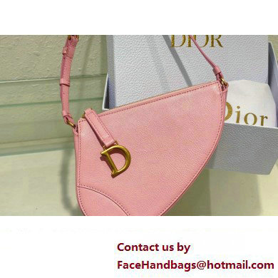 Dior Saddle Shoulder Pouch Bag in Pink Goatskin 2024