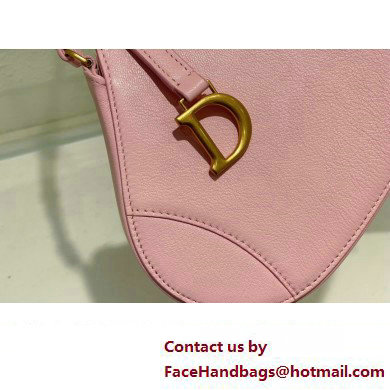 Dior Saddle Shoulder Pouch Bag in Pink Goatskin 2024