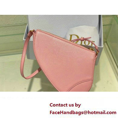 Dior Saddle Shoulder Pouch Bag in Pink Goatskin 2024