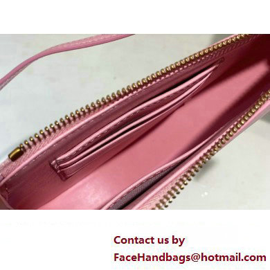 Dior Saddle Shoulder Pouch Bag in Pink Goatskin 2024