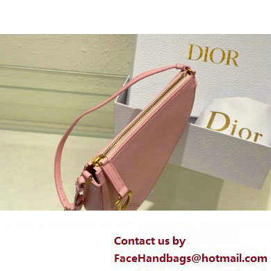 Dior Saddle Shoulder Pouch Bag in Pink Goatskin 2024