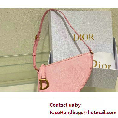 Dior Saddle Shoulder Pouch Bag in Pink Goatskin 2024