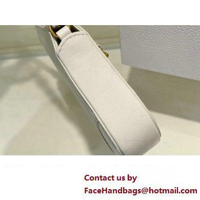 Dior Saddle Shoulder Pouch Bag in White Goatskin 2024