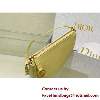 Dior Saddle Shoulder Pouch Bag in Yellow Goatskin 2024