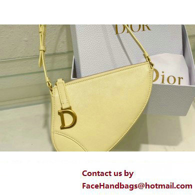 Dior Saddle Shoulder Pouch Bag in Yellow Goatskin 2024