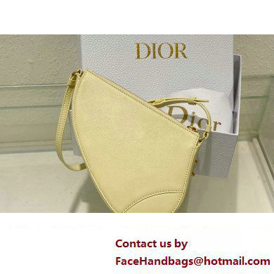 Dior Saddle Shoulder Pouch Bag in Yellow Goatskin 2024