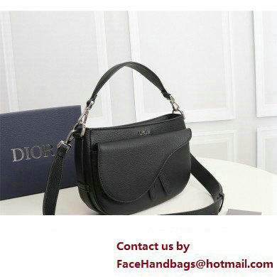 Dior Saddle Soft Mini Bag in Black Grained Calfskin