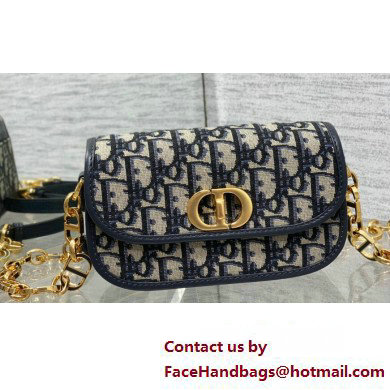 Dior Small 30 Montaigne Avenue Bag in Blue Dior Oblique Jacquard 2024