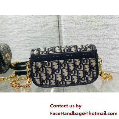 Dior Small 30 Montaigne Avenue Bag in Blue Dior Oblique Jacquard 2024