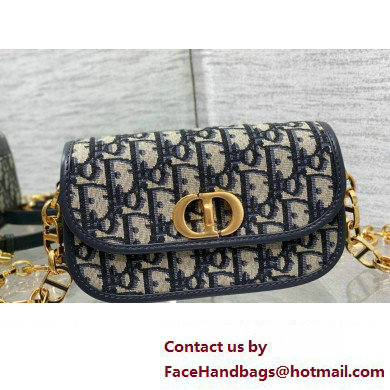 Dior Small 30 Montaigne Avenue Bag in Blue Dior Oblique Jacquard 2024