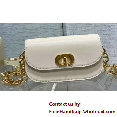 Dior Small 30 Montaigne Avenue Bag in Box Calfskin White 2024