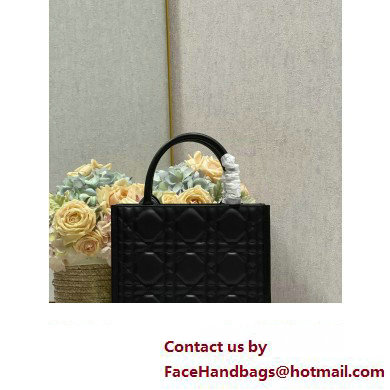 Dior Small Book Tote Bag in Black Cannage Lambskin 2024