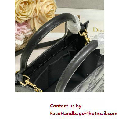 Dior Small Book Tote Bag in Black Cannage Lambskin 2024