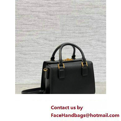 Dior Small Boston Bag in Black Box Calfskin 2024