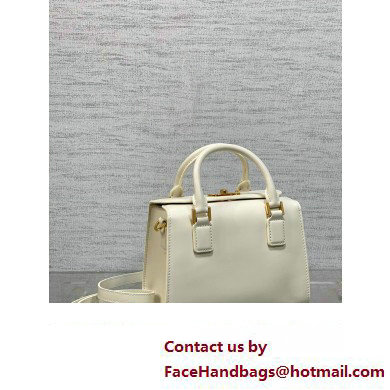 Dior Small Boston Bag in White Box Calfskin 2024