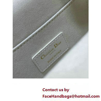 Dior Small Boston Bag in White Box Calfskin 2024