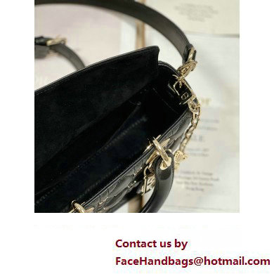 Dior Small Lady D-Joy Bag in Black Cannage Lambskin with Gold-Finish Butterfly Studs 2024