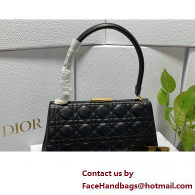 Dior Top Handle Bag in Black Cannage Lambskin 2024