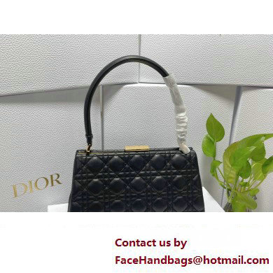 Dior Top Handle Bag in Black Cannage Lambskin 2024