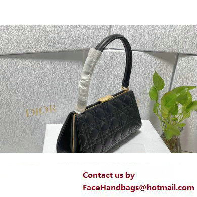 Dior Top Handle Bag in Black Cannage Lambskin 2024