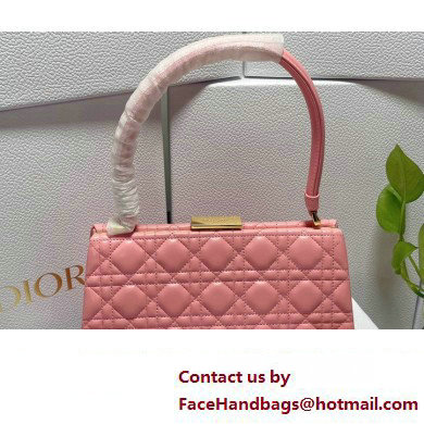 Dior Top Handle Bag in Pink Cannage Lambskin 2024