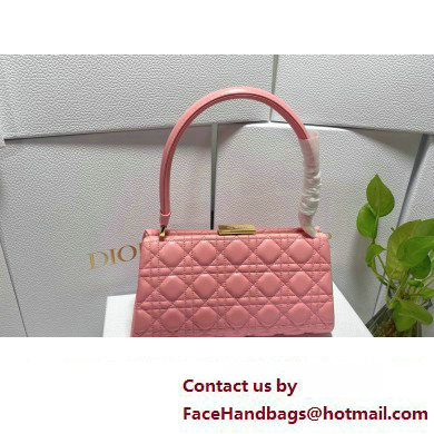 Dior Top Handle Bag in Pink Cannage Lambskin 2024