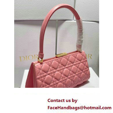 Dior Top Handle Bag in Pink Cannage Lambskin 2024