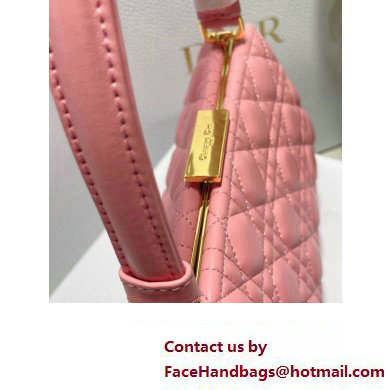 Dior Top Handle Bag in Pink Cannage Lambskin 2024