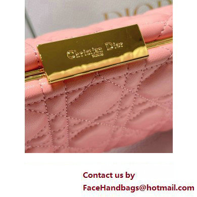 Dior Top Handle Bag in Pink Cannage Lambskin 2024