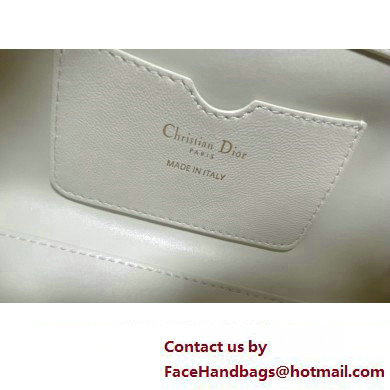 Dior Top Handle Bag in White Cannage Lambskin 2024