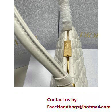 Dior Top Handle Bag in White Cannage Lambskin 2024