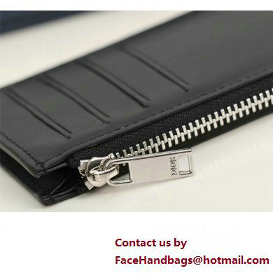 Dior Zipped Card Holder in Black CD Diamond Canvas