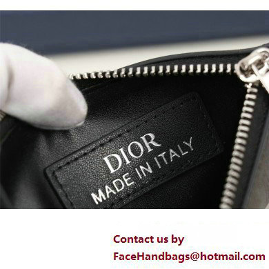 Dior Zipped Card Holder in Black Dior Oblique Galaxy Calfskin