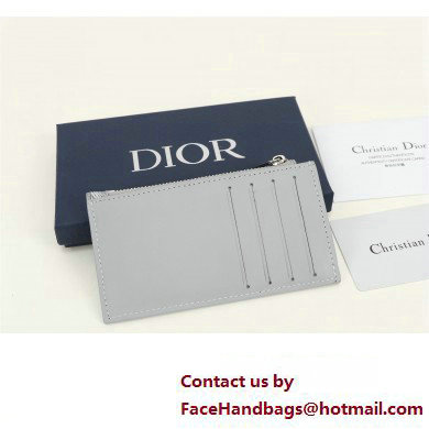 Dior Zipped Card Holder in Gray CD Diamond Canvas