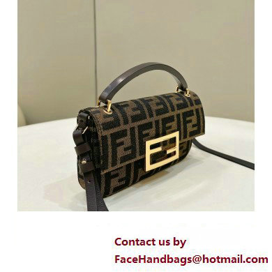 Fendi Baguette Phone Pouch Bag in Brown FF jacquard fabric 2024 - Click Image to Close