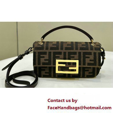 Fendi Baguette Phone Pouch Bag in Brown FF jacquard fabric 2024