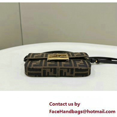 Fendi Baguette Phone Pouch Bag in Brown FF jacquard fabric 2024