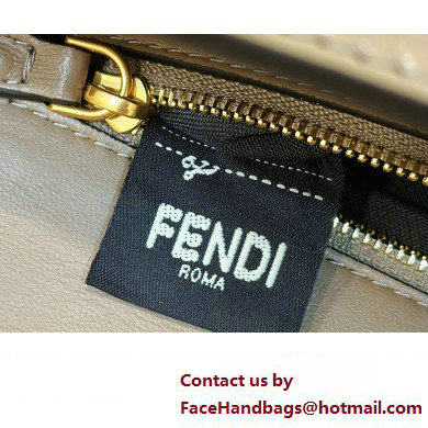 Fendi Medium Baguette Dove gray crocodile leather bag