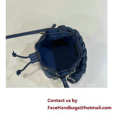 Fendi Mon Tresor Mini bucket bag Blue canvas with FF embroidery