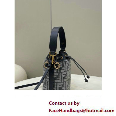 Fendi Mon Tresor Mini bucket bag FF tapestry fabric Gray