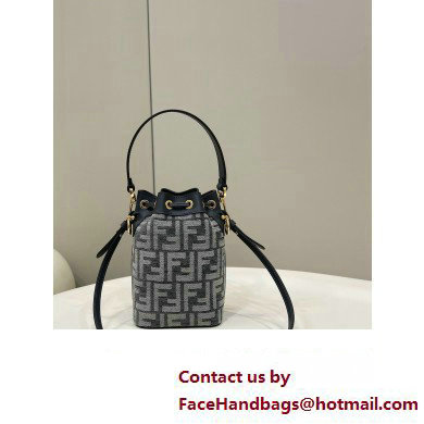 Fendi Mon Tresor Mini bucket bag FF tapestry fabric Gray