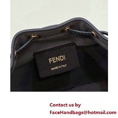 Fendi Mon Tresor Mini bucket bag FF tapestry fabric Gray