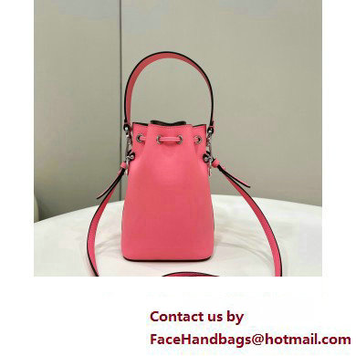 Fendi Mon Tresor Mini bucket bag Leather Pink with 3D Flower