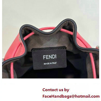 Fendi Mon Tresor Mini bucket bag Leather Pink with 3D Flower