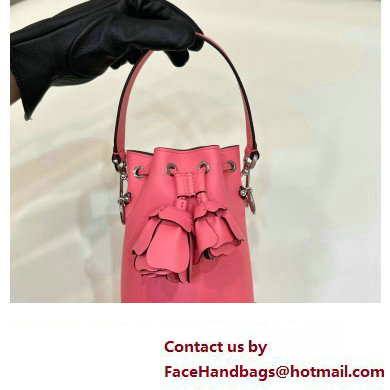 Fendi Mon Tresor Mini bucket bag Leather Pink with 3D Flower